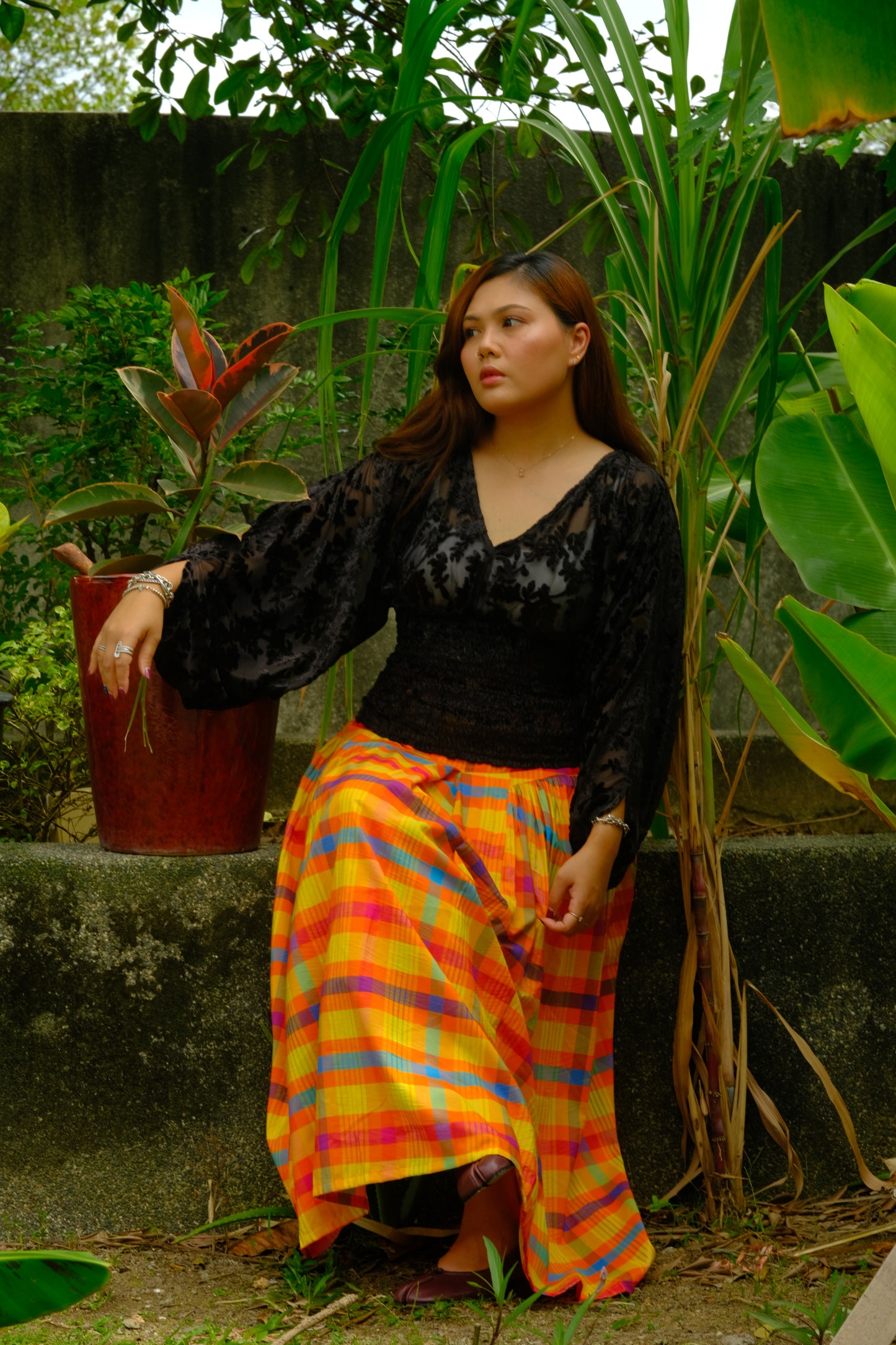 Lunara Sheer Velvet Blouse