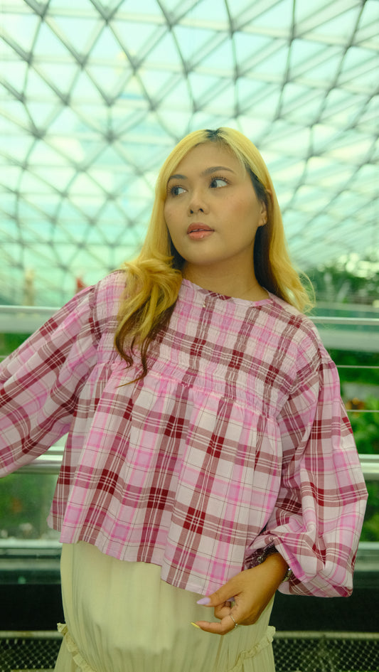 Malia Smocked Blouse in Plaids