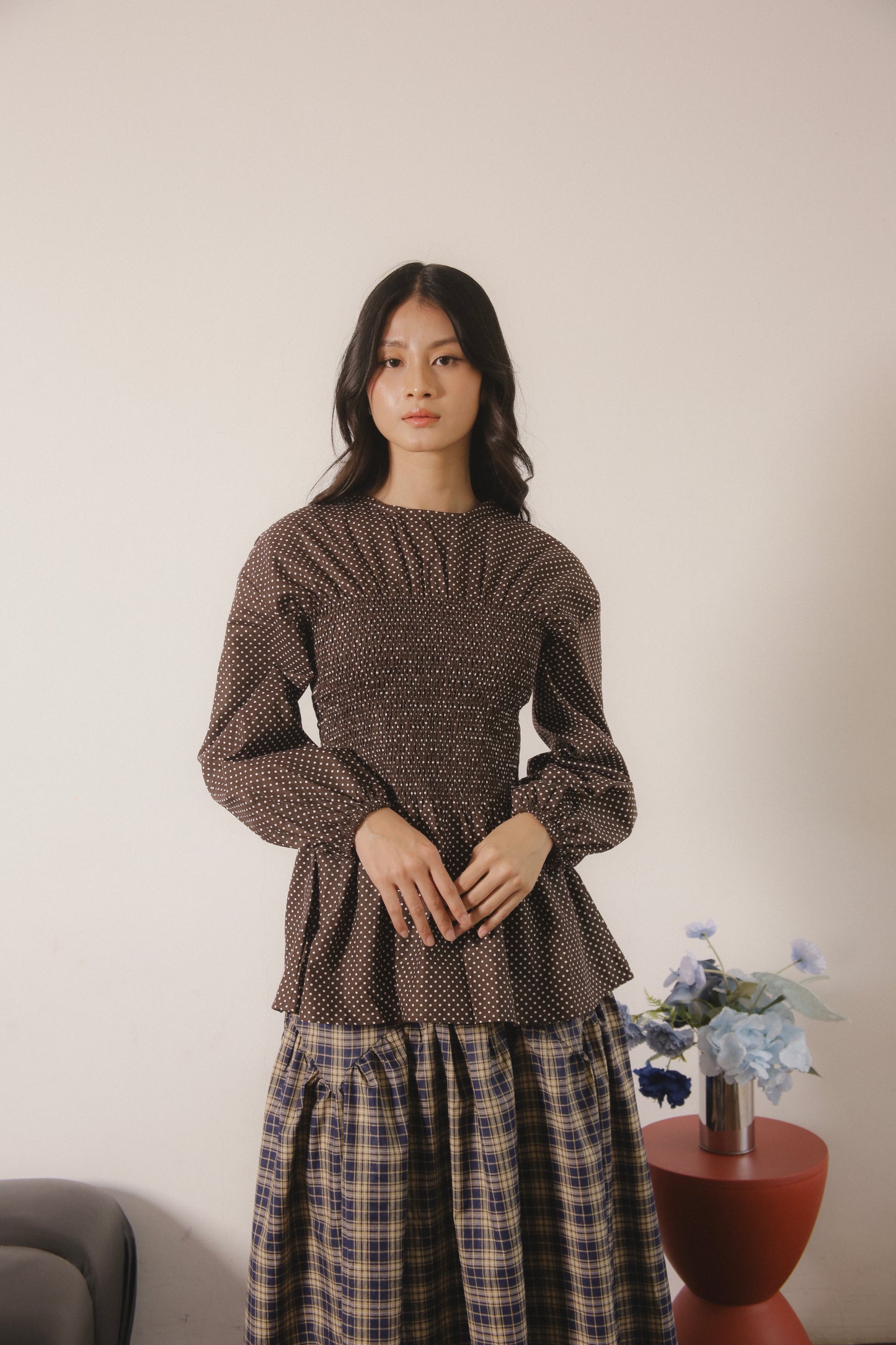 Roxie Smocked Long Sleeve Blouse