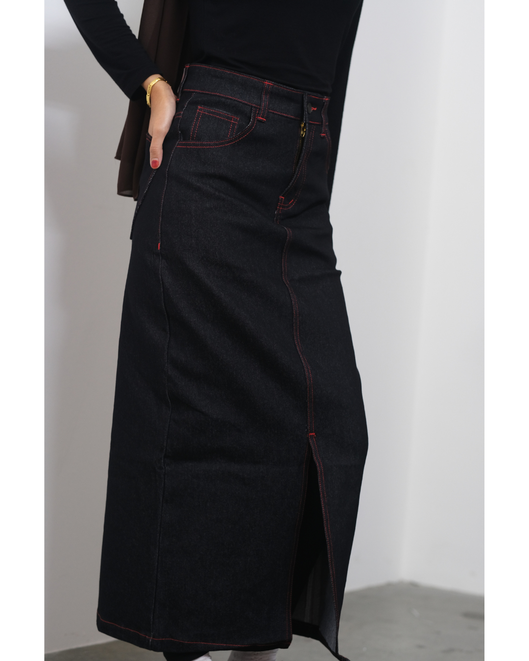 Double Heart Denim Skirt