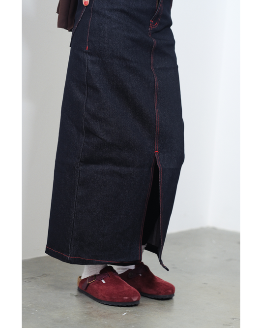 Double Heart Denim Skirt