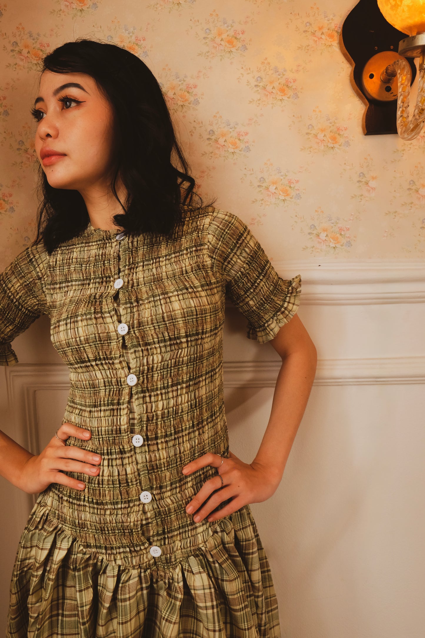 Marlow Smocked Dress Short Sleeves (Instock)