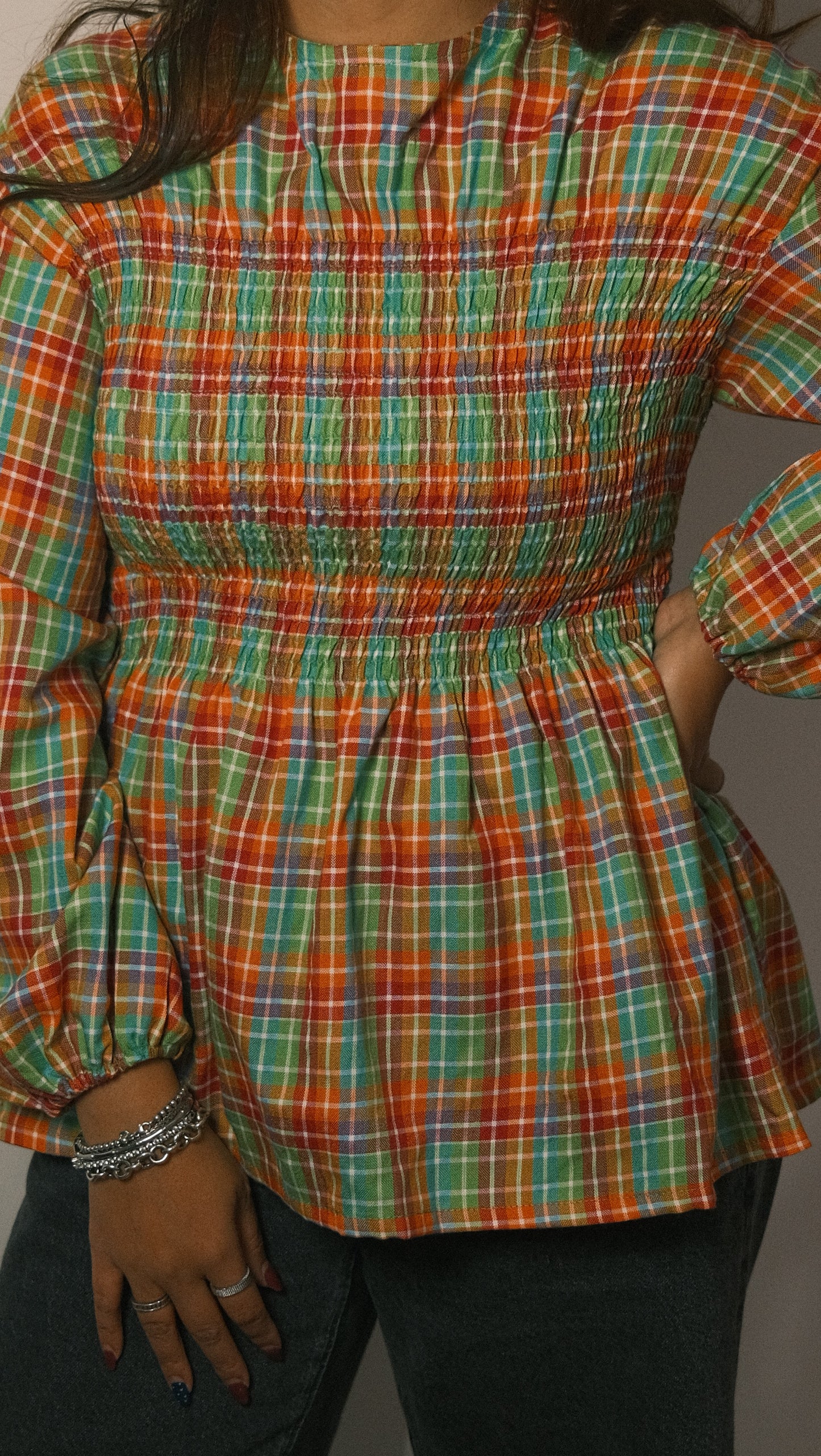 Roxie Smocked Long Sleeve Blouse