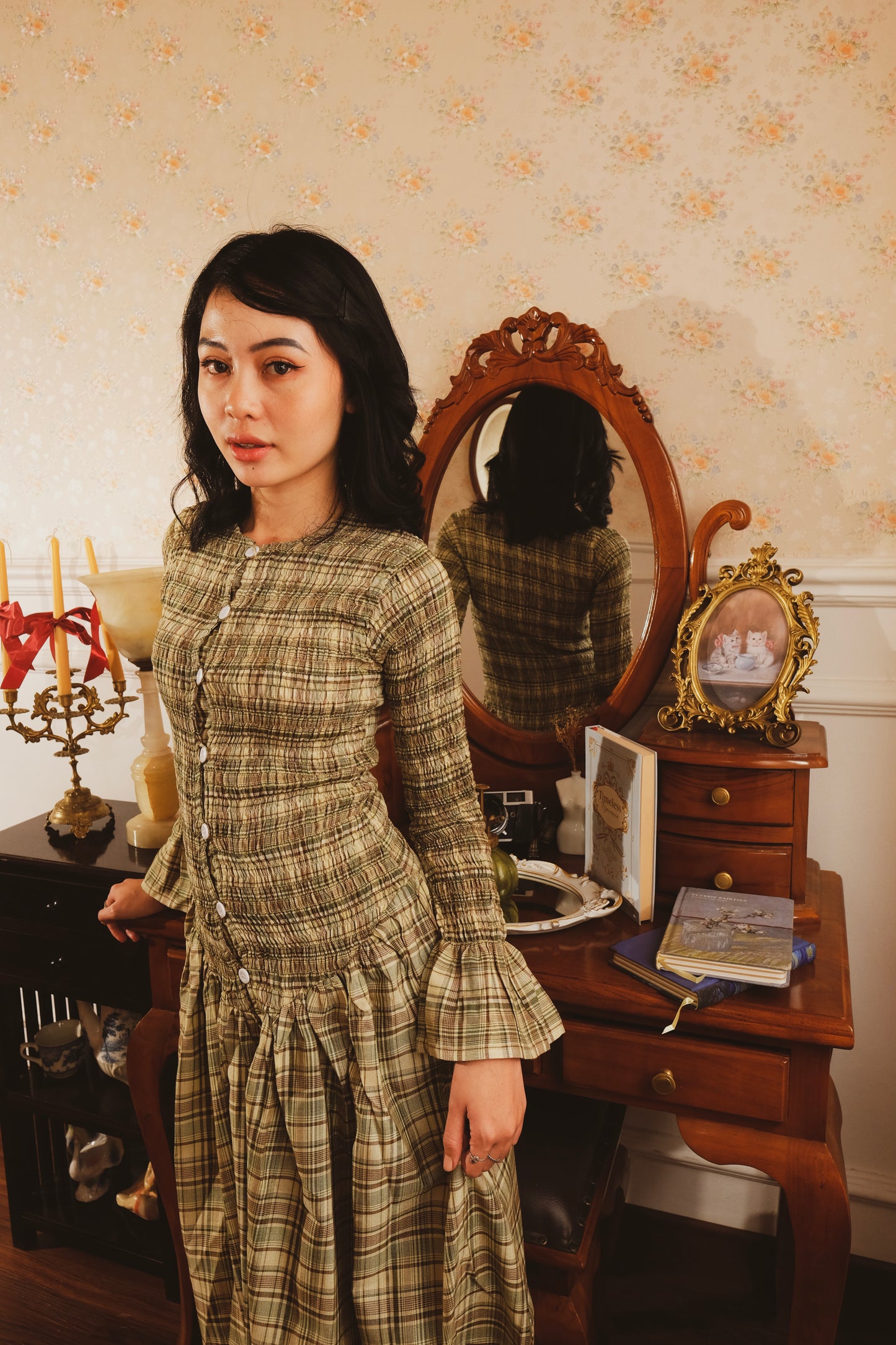 Marlow Smocked Dress Longsleeves (Instock)