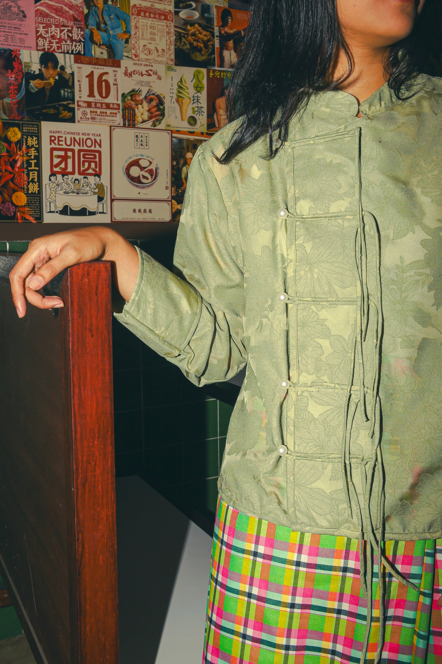 Yulana Sheer Pearl Blouse