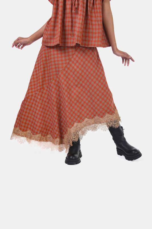 Iris Lace Asymmetrical Skirt
