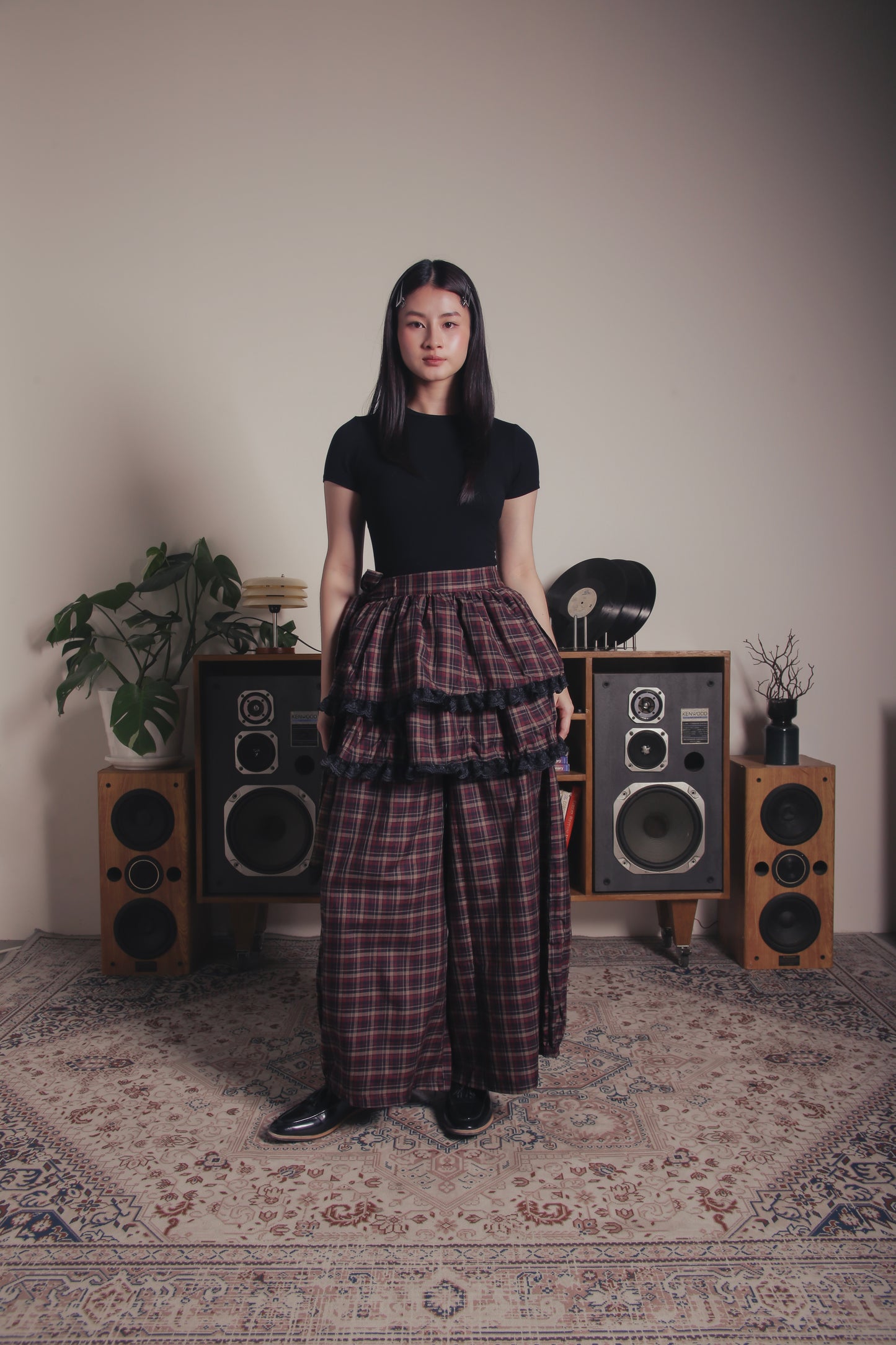The Muse Wide Barrel Pants (Plaid)