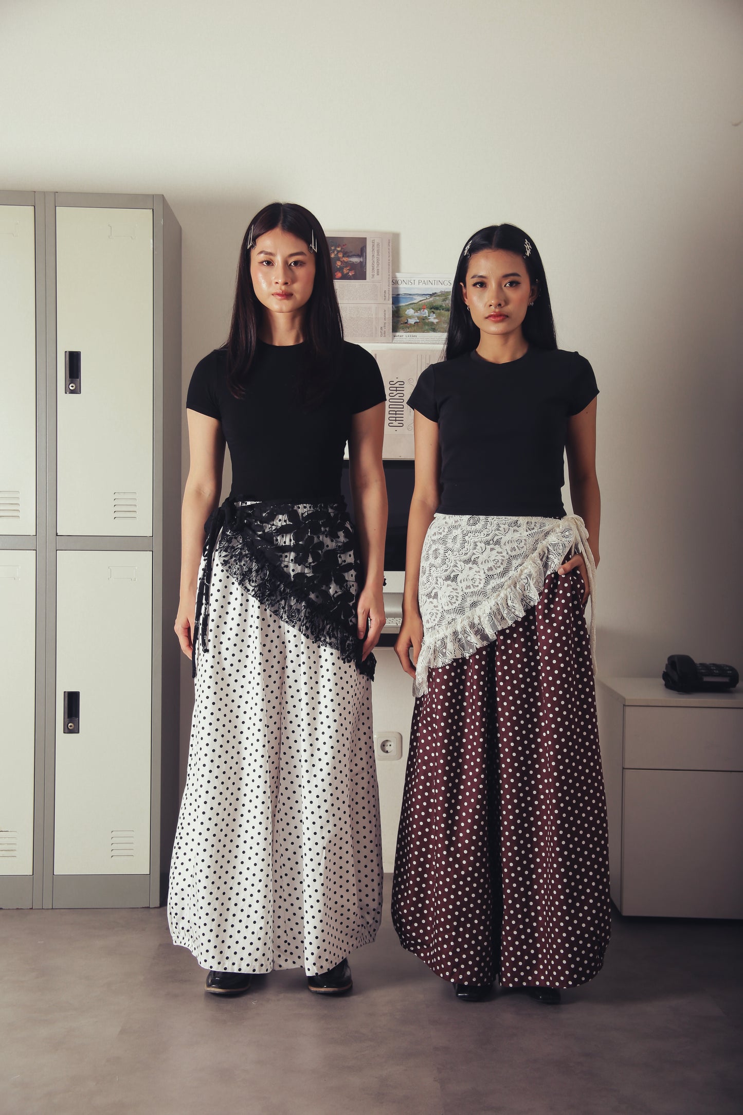 The Muse Wide Barrel Pants (Polka Dots)