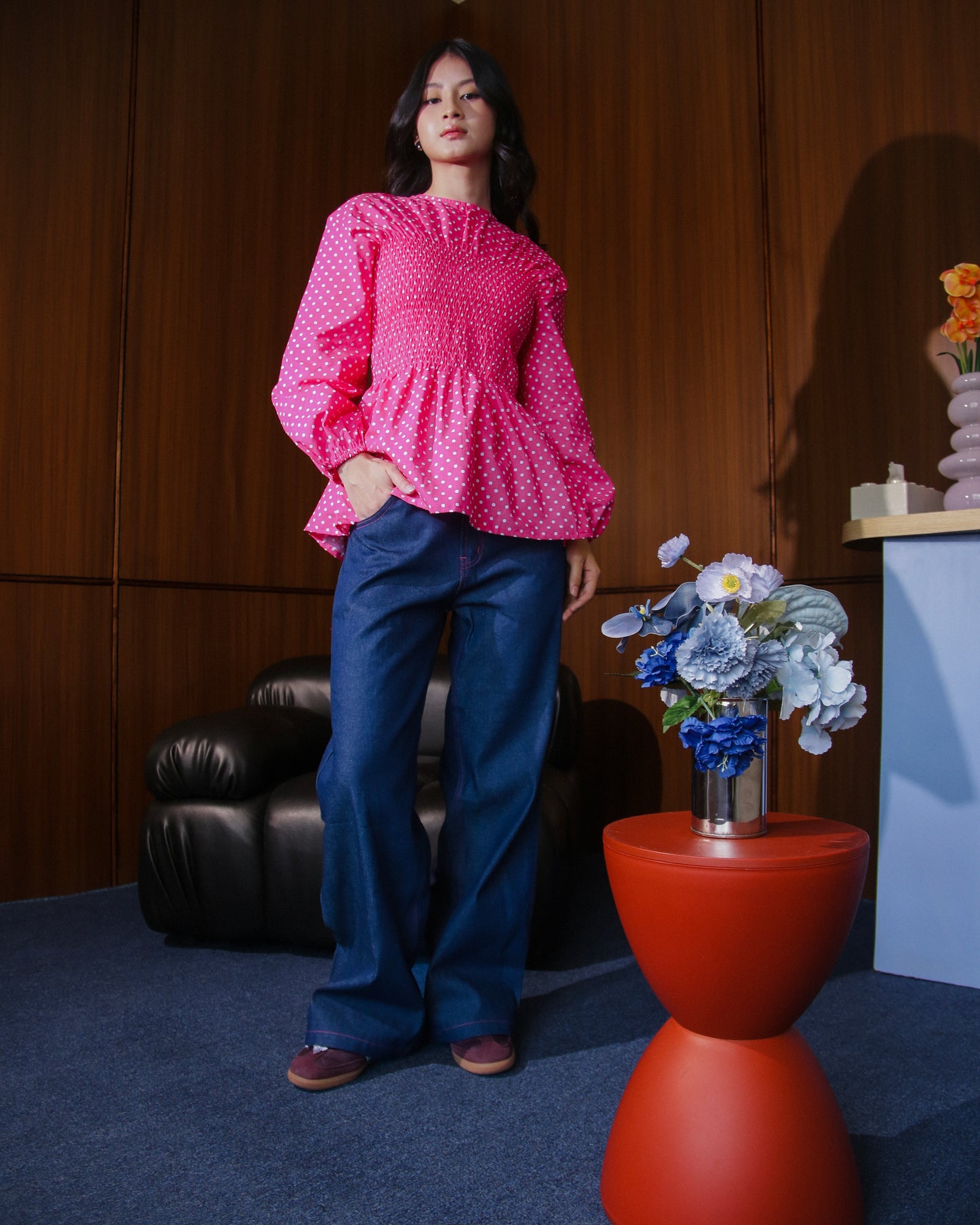 Roxie Smocked Long Sleeve Blouse