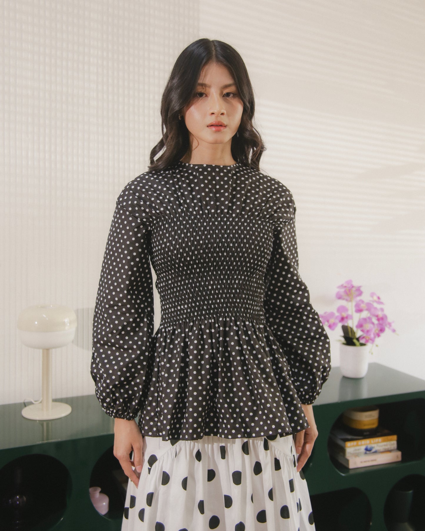 Roxie Smocked Long Sleeve Blouse