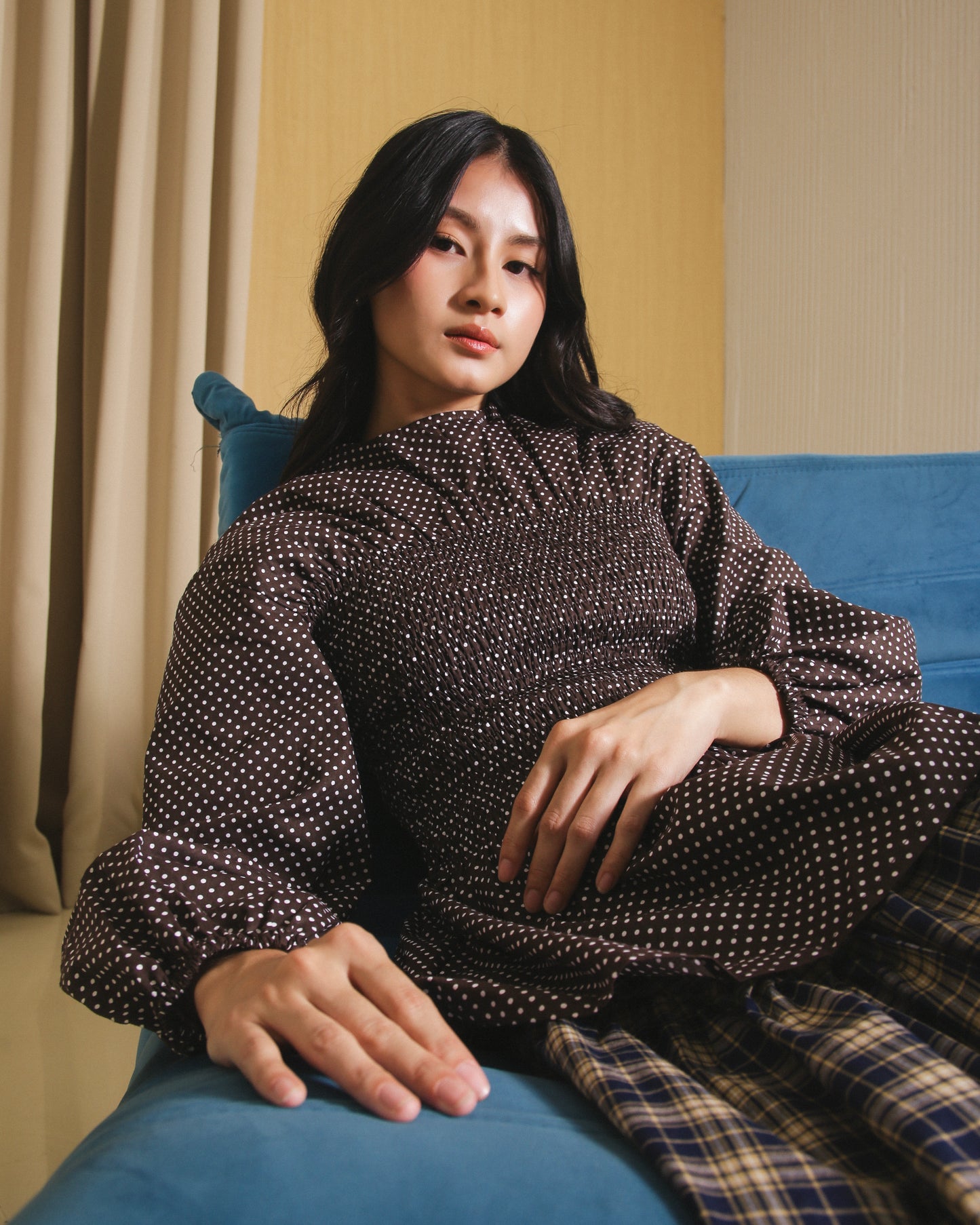 Roxie Smocked Long Sleeve Blouse